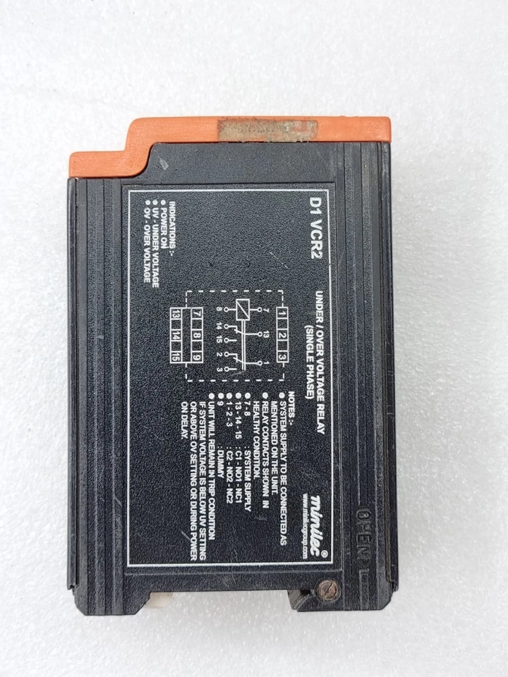 Minilec D1VCR2 Under/Over Voltage Relay 220–240 VAC (USED WORKING)(SINGLE PHASE)